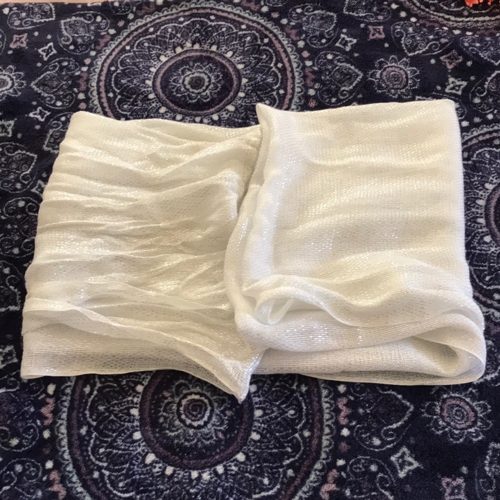 White sparkle infinity scarf